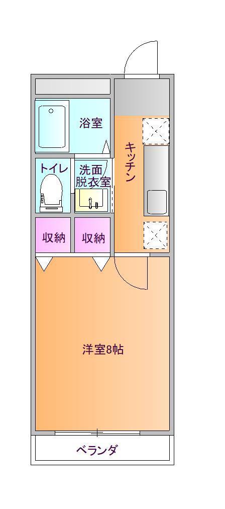 ステューディオAI(1K/2階)の間取り写真