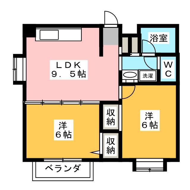 青葉台ハウス(2DK/3階)の間取り写真