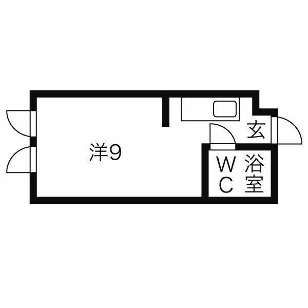 クリスタルハイツ(ワンルーム/4階)の間取り写真