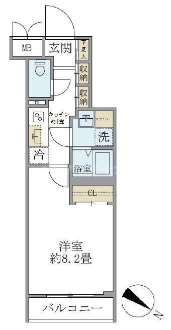 ビューテラス茗荷谷(1K/3階)の間取り写真
