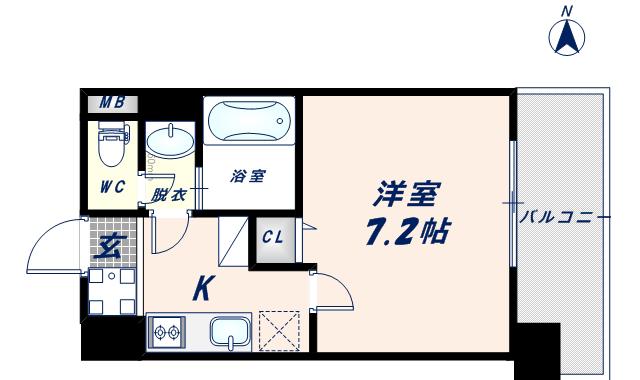 エムプラザ布施駅前参番館(1K/8階)の間取り写真