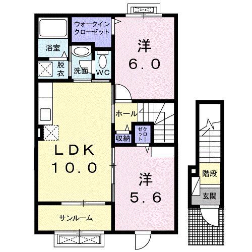 カーサグランデIII(2LDK/2階)の間取り写真