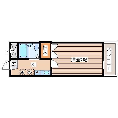 CANNON東照宮(1K/3階)の間取り写真