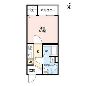 CLOVER(1K/1階)の間取り写真