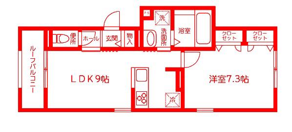 RSサニー(1LDK/3階)の間取り写真