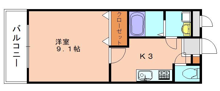 メゾンドフローラ(1K/1階)の間取り写真