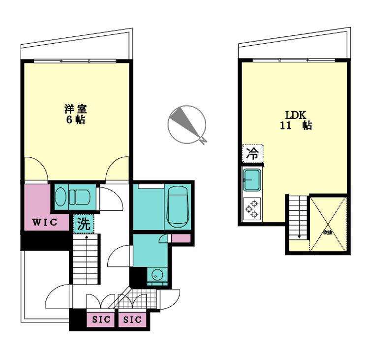 ネイ池袋(1LDK/6階)の間取り写真