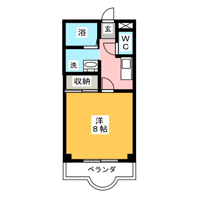 マンションサーキット(1K/2階)の間取り写真