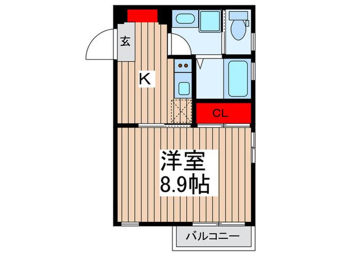 VILLA AMIE(1K/1階)の間取り写真