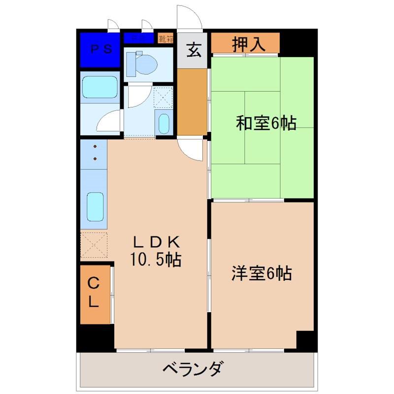 グリーンハイツ(2LDK/3階)の間取り写真