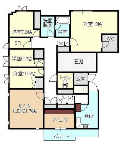 インペリアル安東(4LDK/1階)の間取り写真