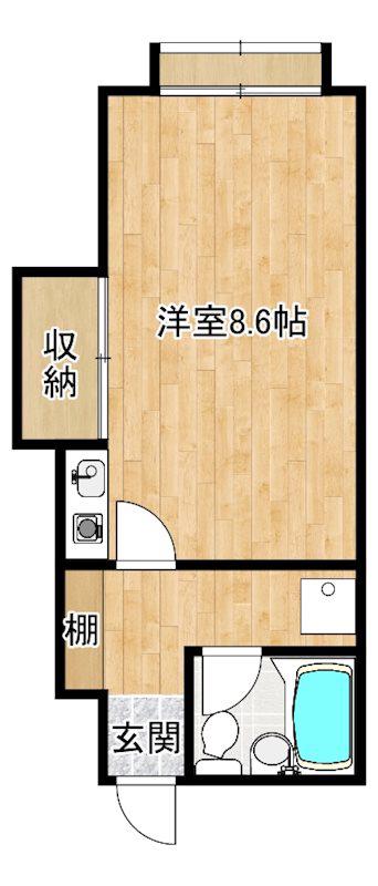 サクラコーポI(ワンルーム/2階)の間取り写真