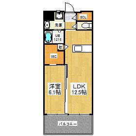 ウィングス八幡駅前(1LDK/10階)の間取り写真