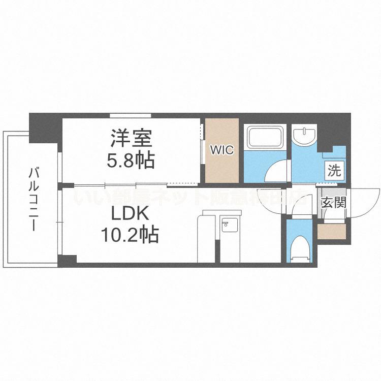 グランカーサ新大阪サウス(1LDK/3階)の間取り写真