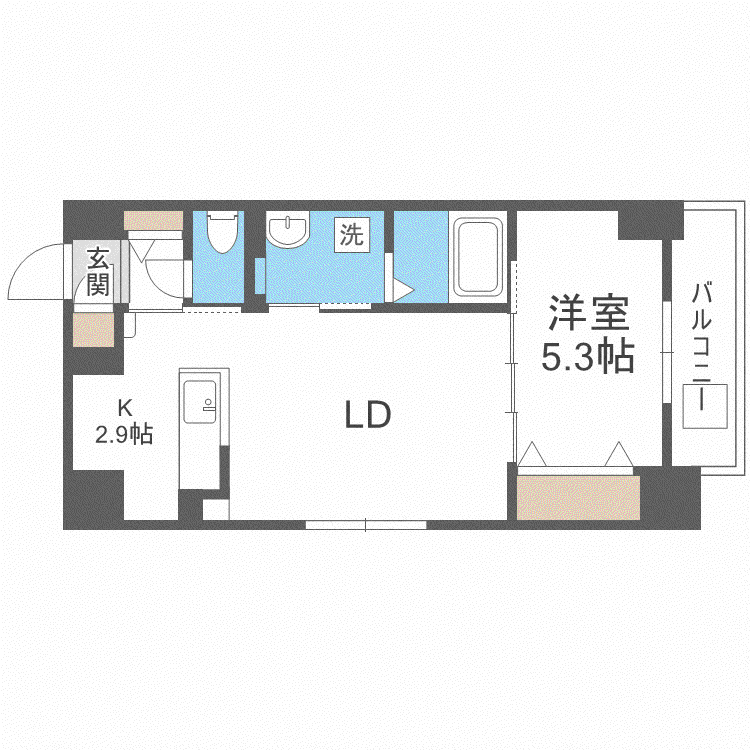 YU-COURT大通西13(1LDK/6階)の間取り写真