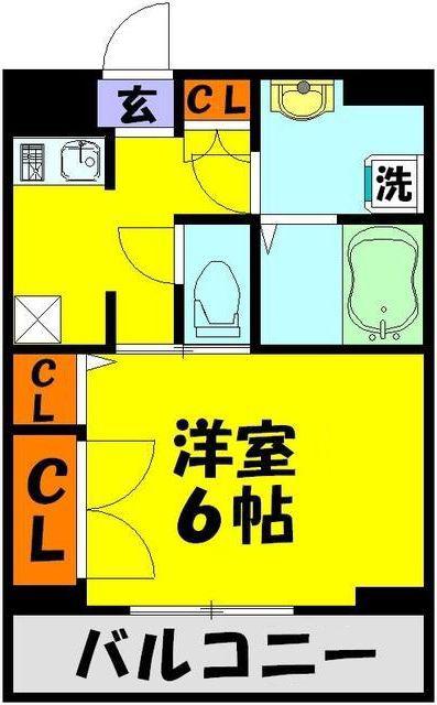 プレール川越(1K/3階)の間取り写真