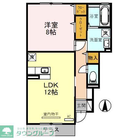ブルーシャトー(1LDK/1階)の間取り写真