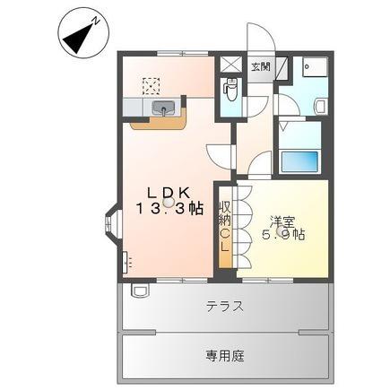 サイネリアM(1LDK/1階)の間取り写真