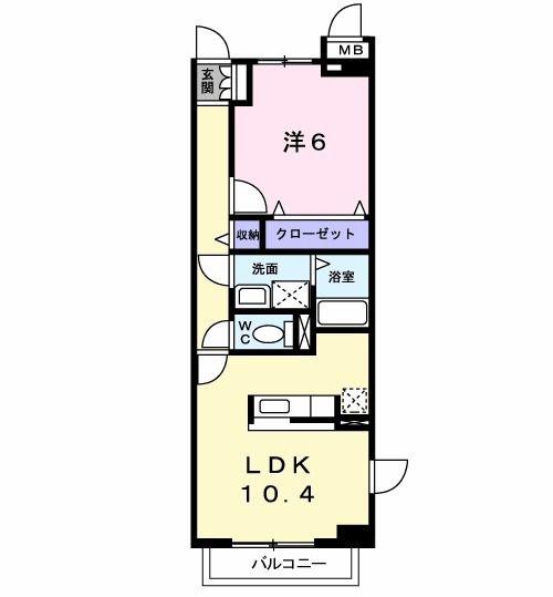 ローレル(1LDK/1階)の間取り写真
