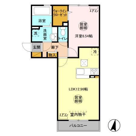 トモハルツ(1LDK/2階)の間取り写真