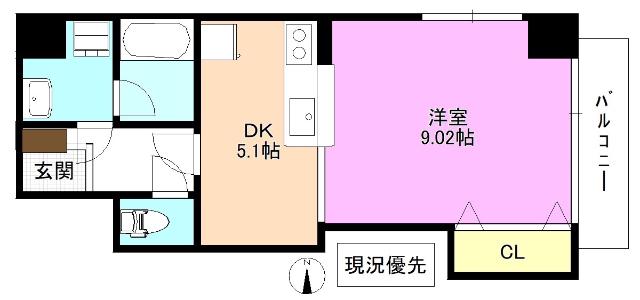 ダイビシマンション(1DK/3階)の間取り写真