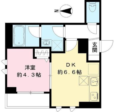 フォアファーレン代々木(1DK/1階)の間取り写真