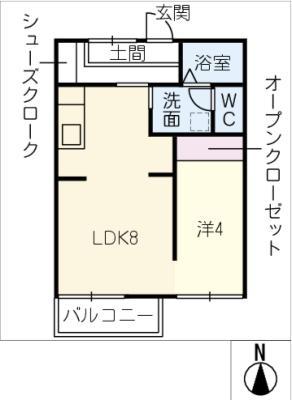 フォーブル菱野台III202(1LDK/2階)の間取り写真