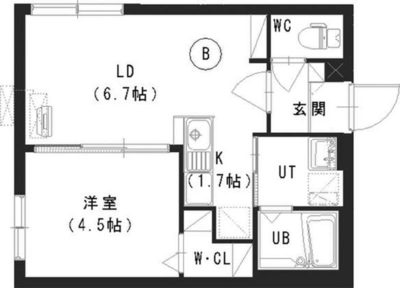 CHOU CHOU (1LDK/1階)の間取り写真
