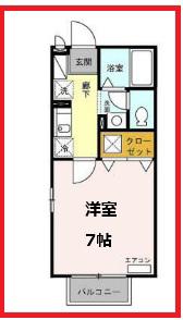 モナリエ北小岩(1K/1階)の間取り写真