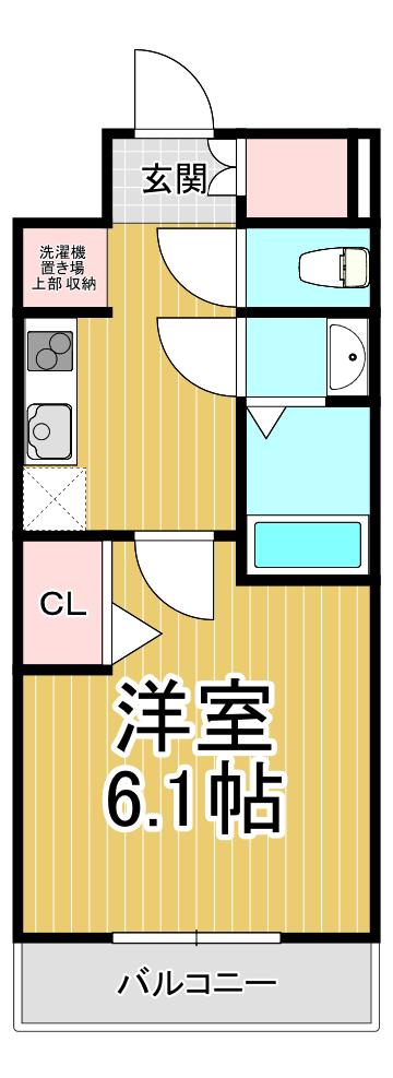 プレリス尼崎レーネヴィア(1K/4階)の間取り写真