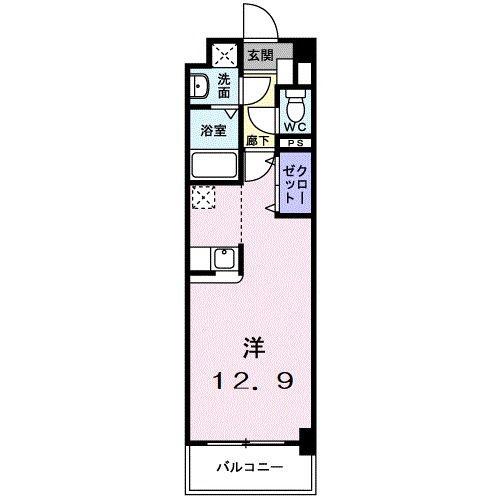 クラシオン・ルガールイシカワ(ワンルーム/3階)の間取り写真