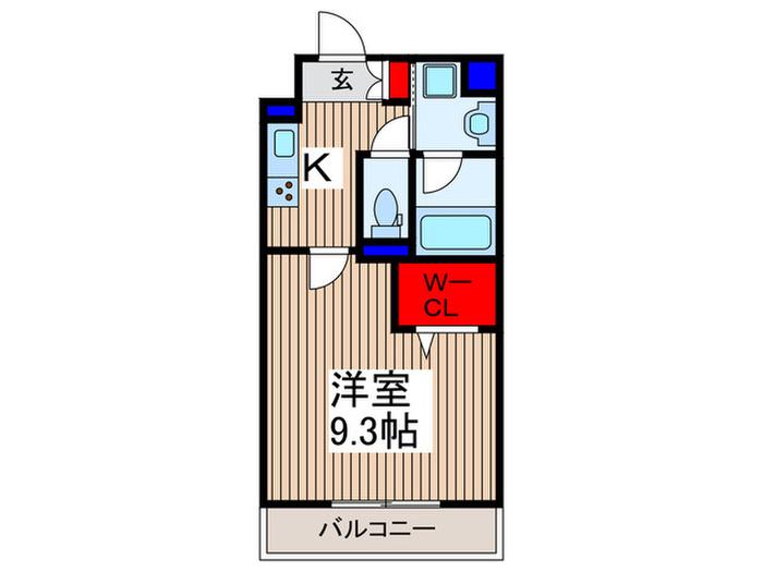 ローレル(1K/2階)の間取り写真