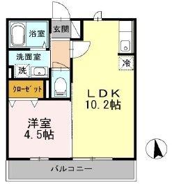 アピテ・K・千束(1LDK/3階)の間取り写真