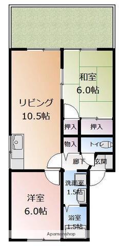 アビテフォーレ(2LDK/1階)の間取り写真