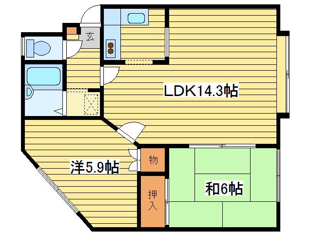 澤マンション(2LDK/3階)の間取り写真