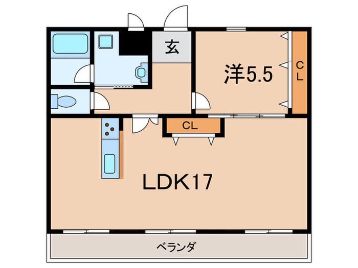 清保アイレックスコート(1LDK/2階)の間取り写真