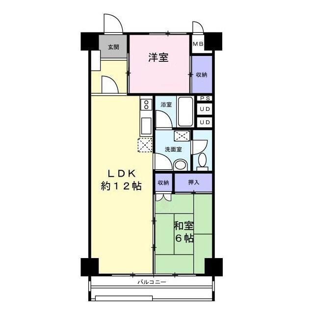 サニーコート東中野(2LDK/8階)の間取り写真