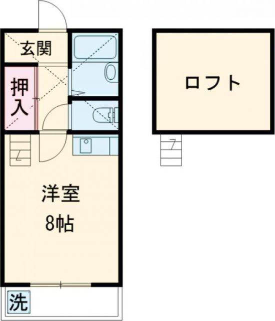 名鉄三河線 三河高浜駅 徒歩16分 2階建 築30年(1K/2階)の間取り写真