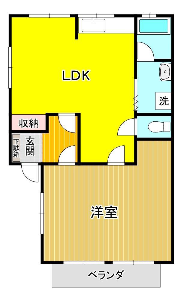ドリーム高橋(1LDK/1階)の間取り写真