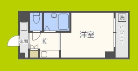ドミール堺筋本町(ワンルーム/8階)の間取り写真