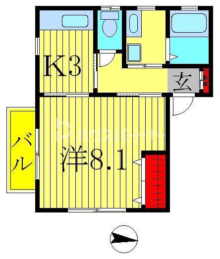 メゾン柏峰(1K/2階)の間取り写真