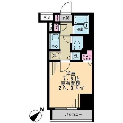 アーク銀座京橋(1K/5階)の間取り写真