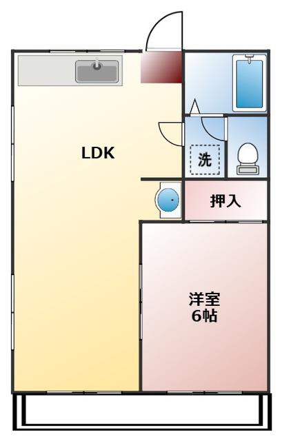 第一藤野マンション(1LDK/2階)の間取り写真