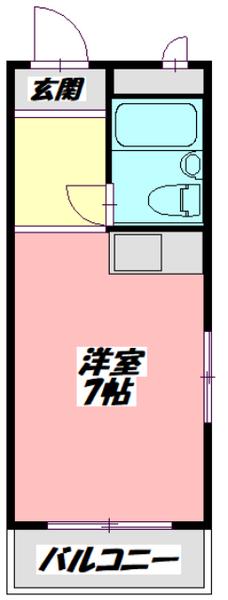 ライフウカイ(ワンルーム/3階)の間取り写真