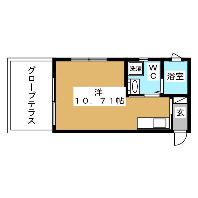 空音の森(ワンルーム/1階)の間取り写真
