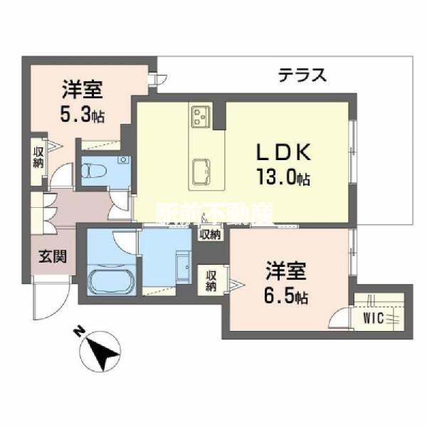 シャーメゾン トレゾール(2LDK/1階)の間取り写真