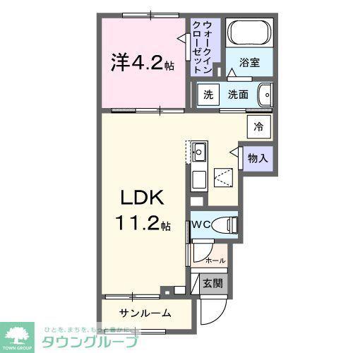 プレンディー(1LDK/1階)の間取り写真