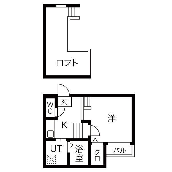 CLUB高畑レジデンス(1K/2階)の間取り写真