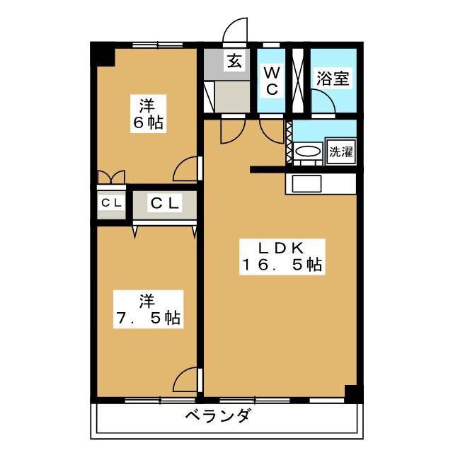 浅賀ビル(2LDK/4階)の間取り写真