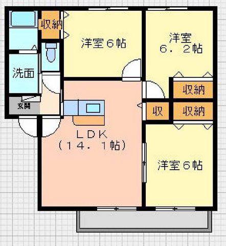 マリベールラフィネ(3LDK/1階)の間取り写真